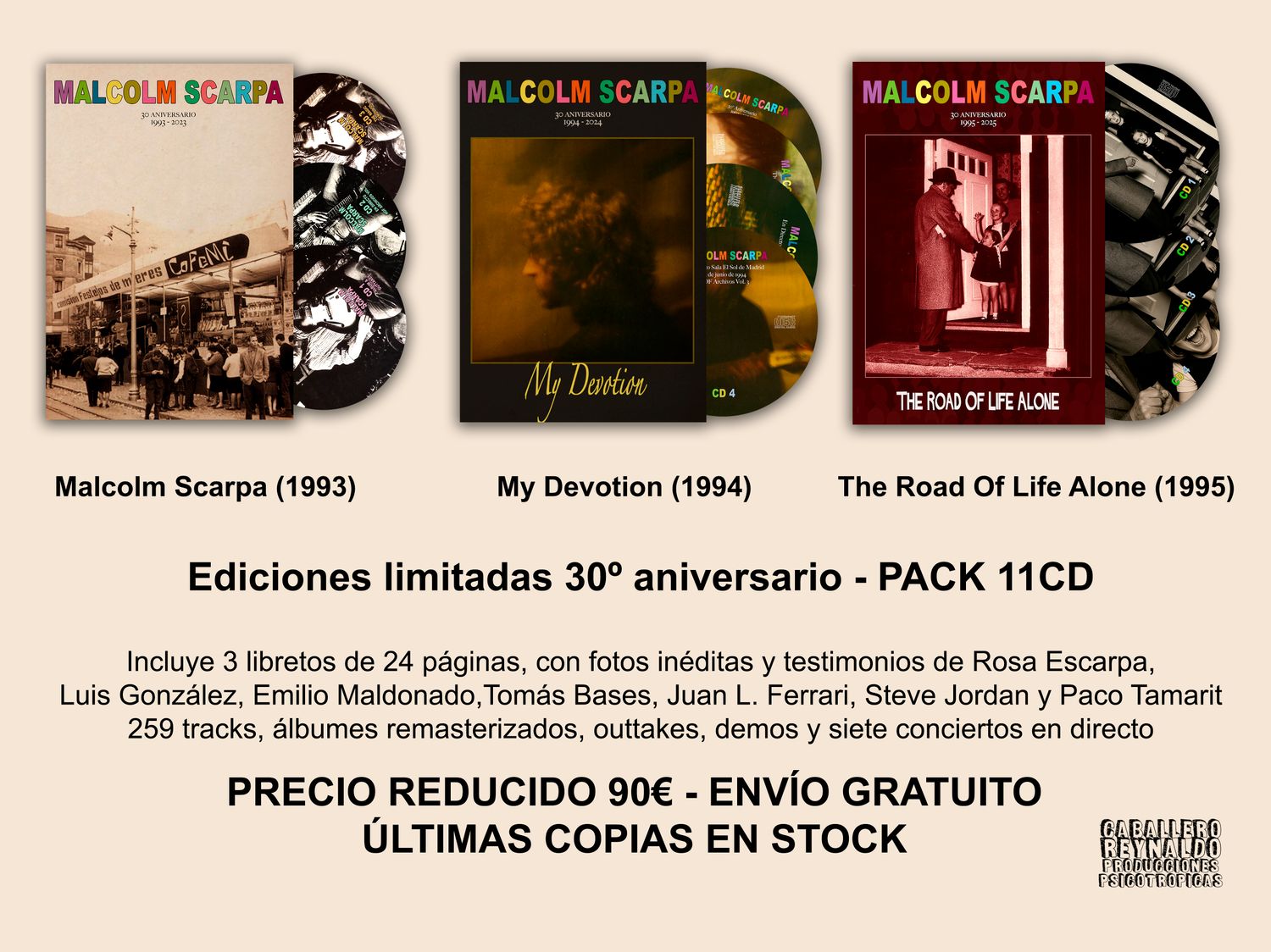 MALCOLM SCARPA 30º ANIVERSARIO - PACK MALCOLM SCARPA + MY DEVOTION + THE ROAD OF LIFE ALONE (11 CD'S)
