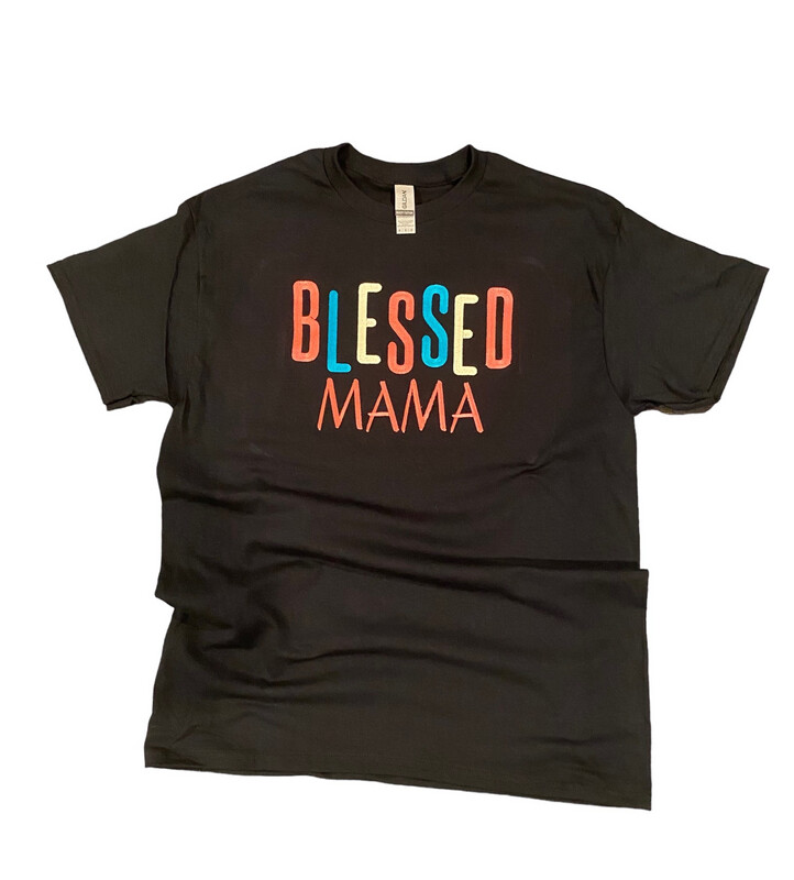 Blessed MAMA Embroidery Colorful Shirt, Blessed Embroidery MAMA