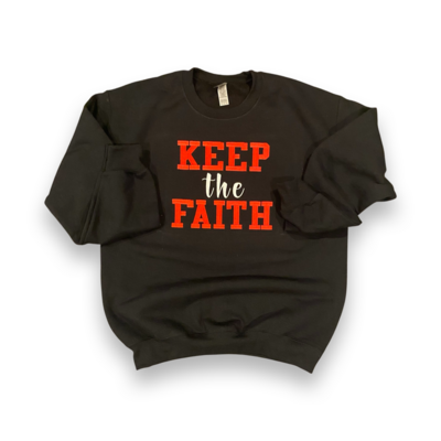 Keep The Faith Embroidery Crewneck Sweatshirt, Keep The Faith Sweatshirt, Keep The Faith