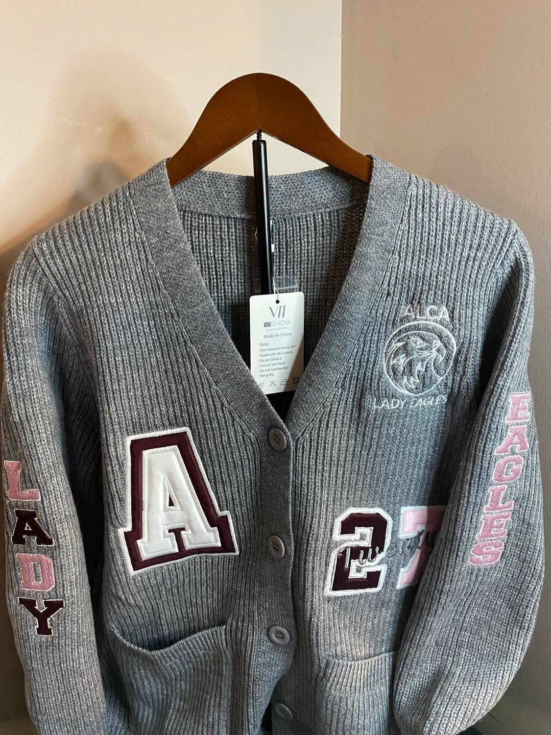 Custom Embroidered Chunky Knit Cardigan Sweater – Personalized for Your School, Club, or Business