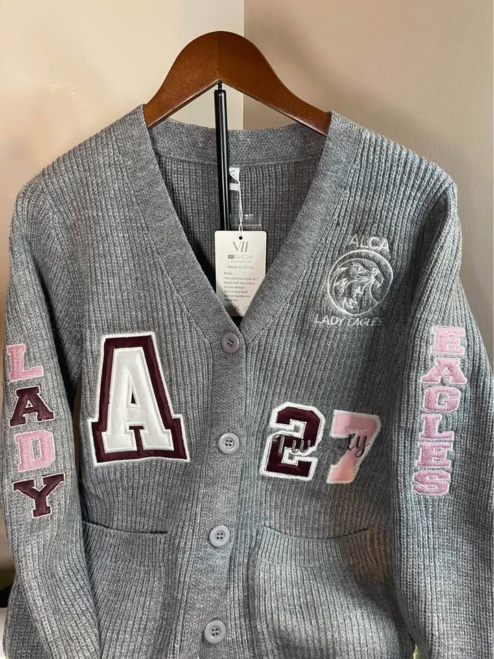 Custom Varsity Style Cardigan Sweater – Embroidered