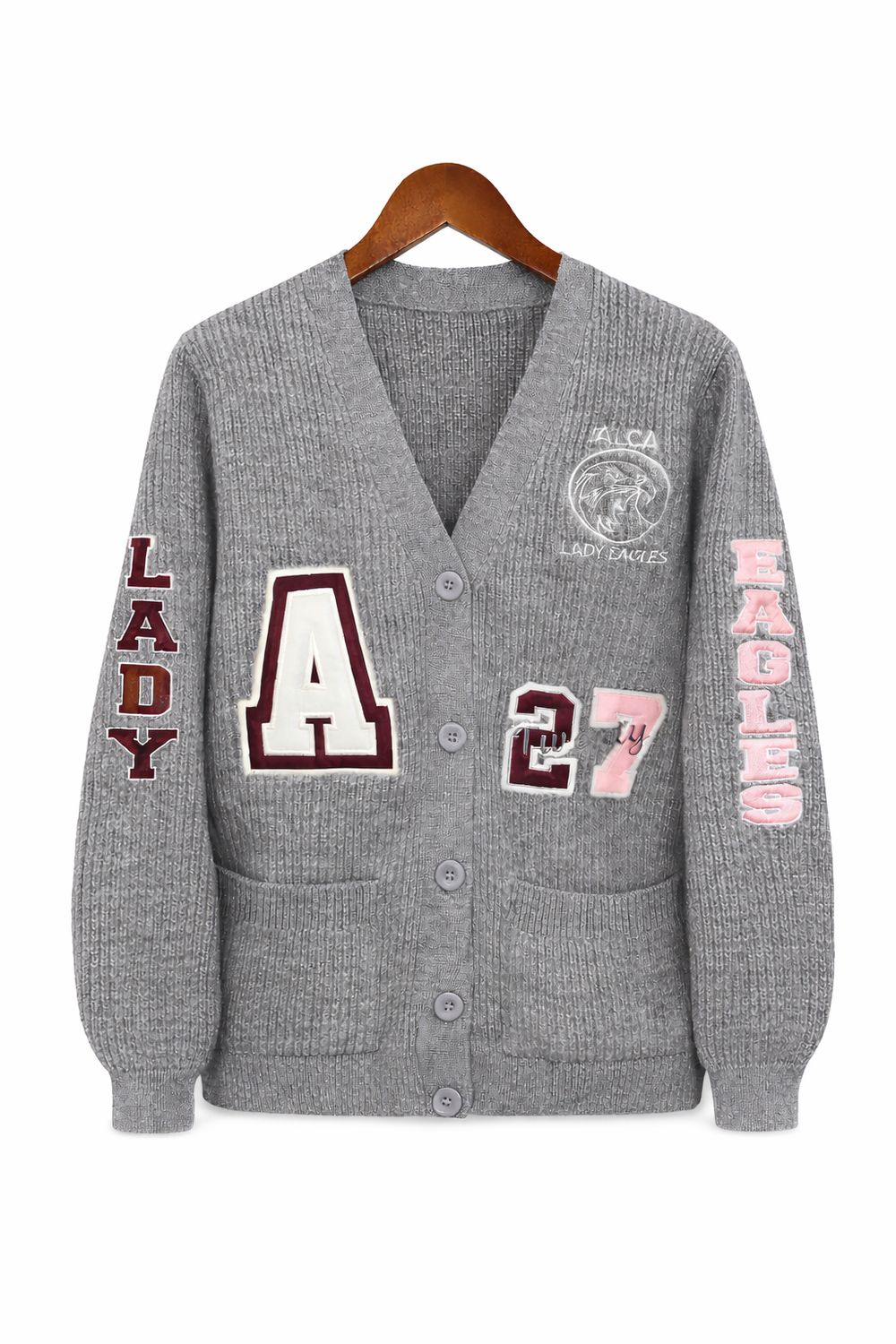 Custom Varsity Style Cardigan Sweater – Embroidered