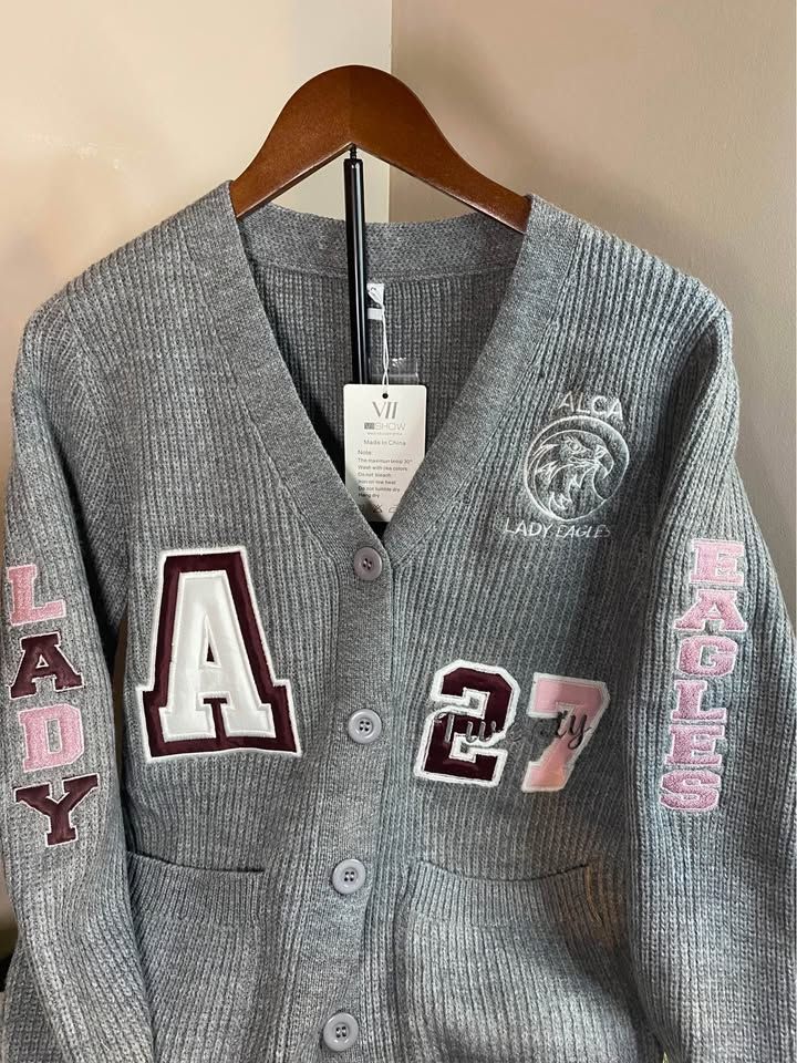 Custom Varsity Style Cardigan Sweater – Embroidered