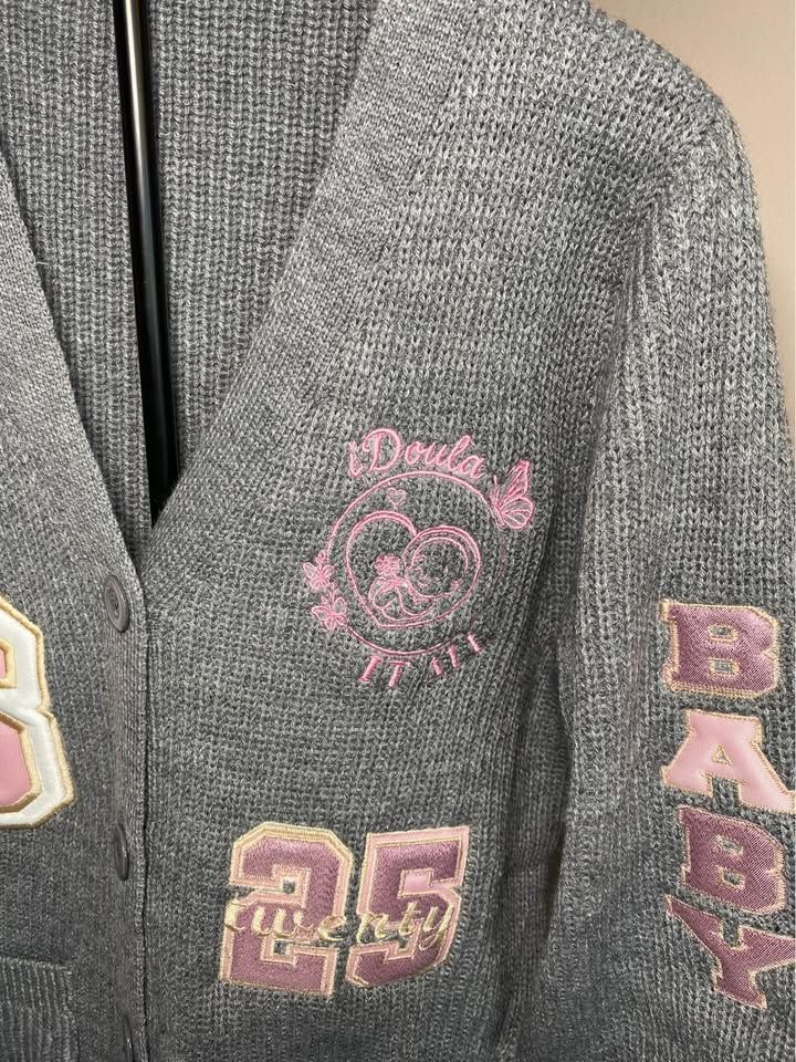 Custom Varsity Style Cardigan Sweater – Embroidered