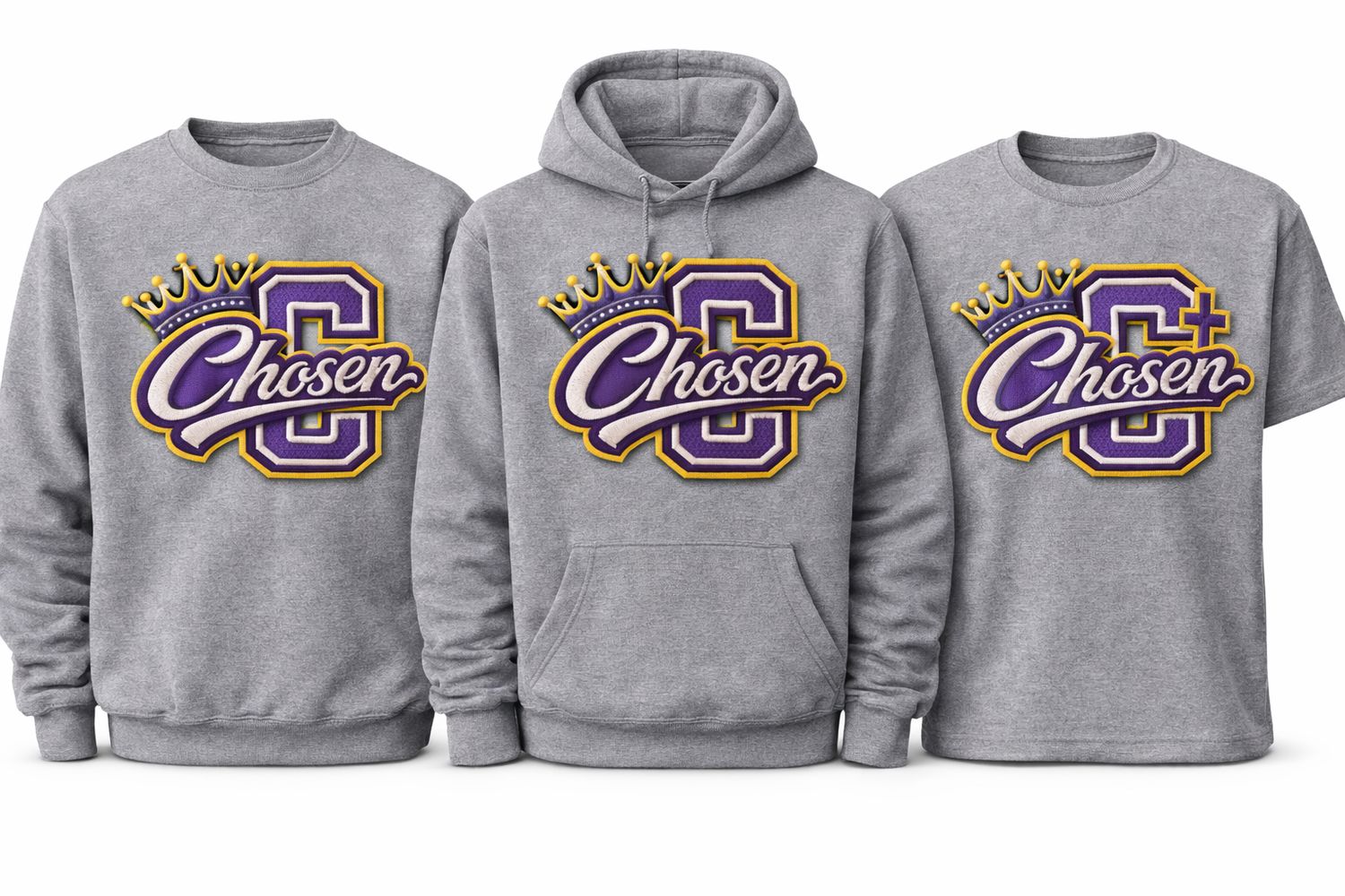 Chosen Crown &amp; Cross Embroidered Apparel - Tshirt