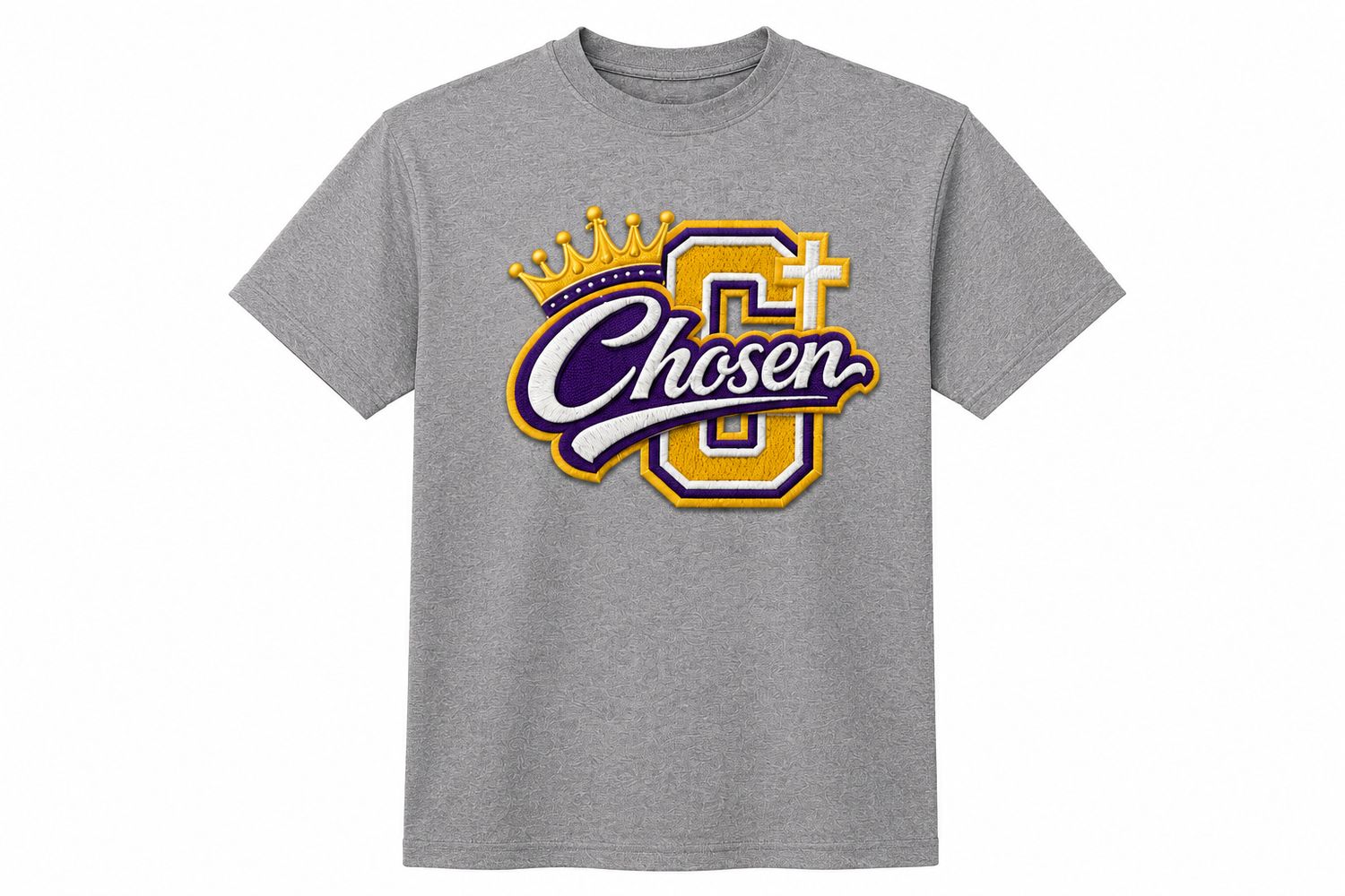 Chosen Crown &amp; Cross Embroidered Apparel - Tshirt