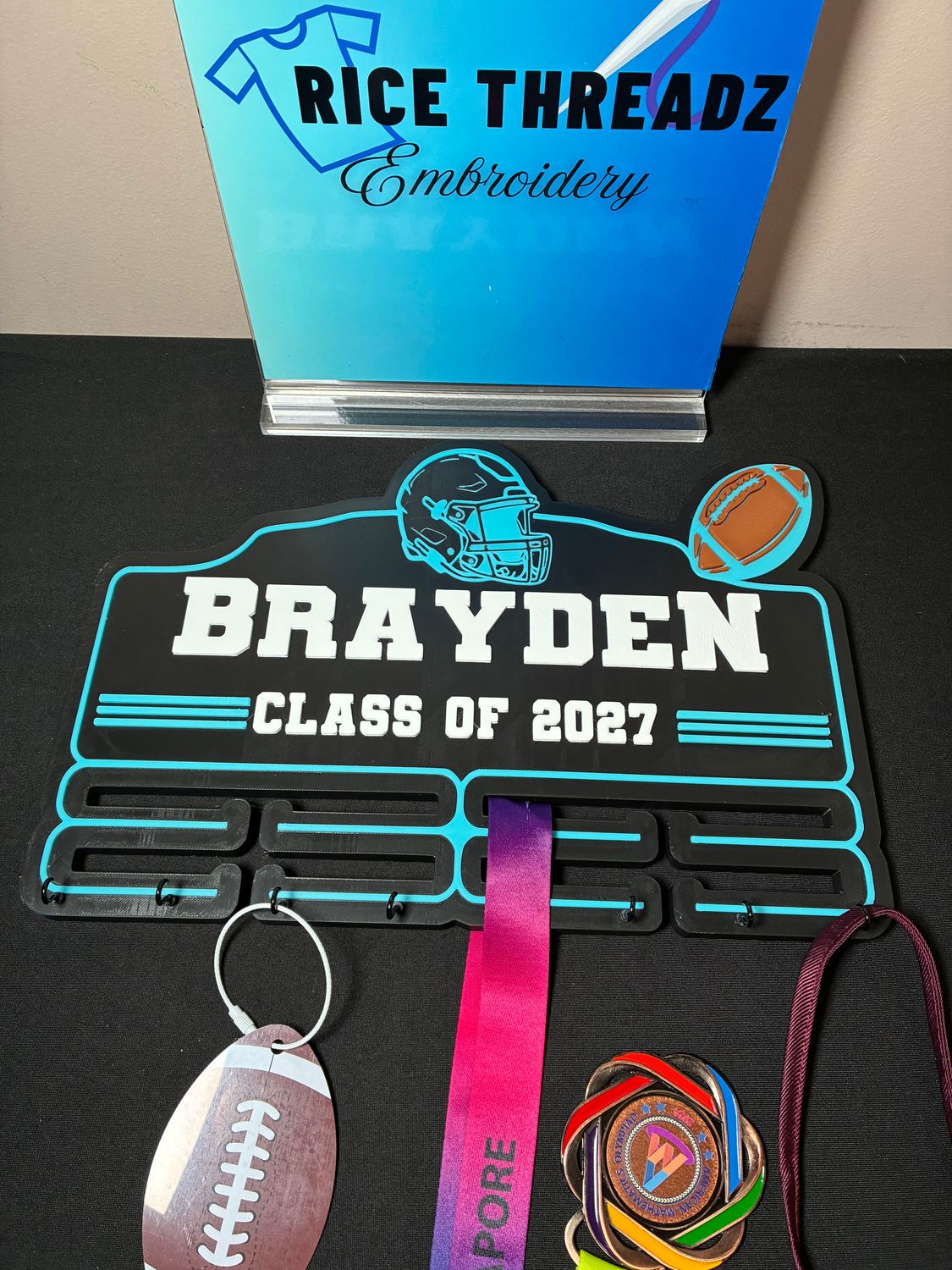 Personalized Football Senior 3D Wall Display