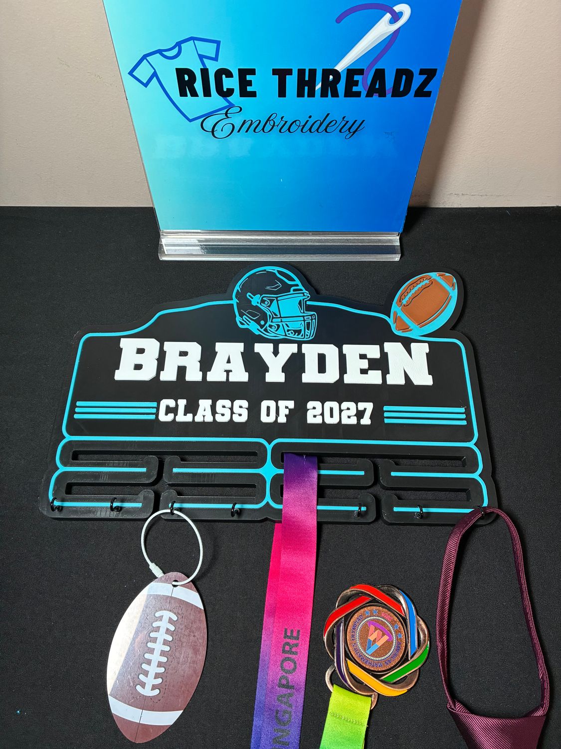 Personalized Football Senior 3D Wall Display