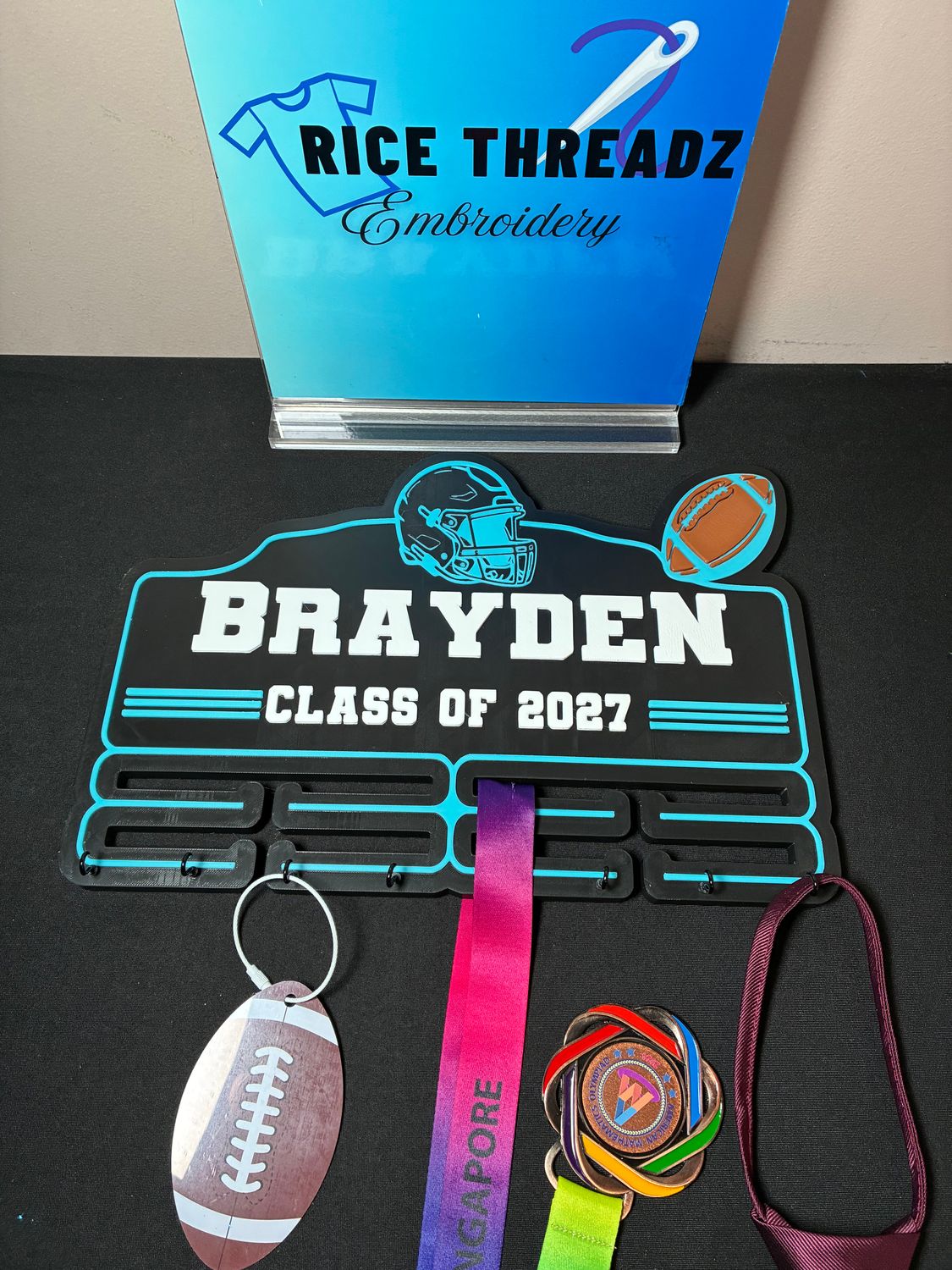 Personalized Football Senior 3D Wall Display