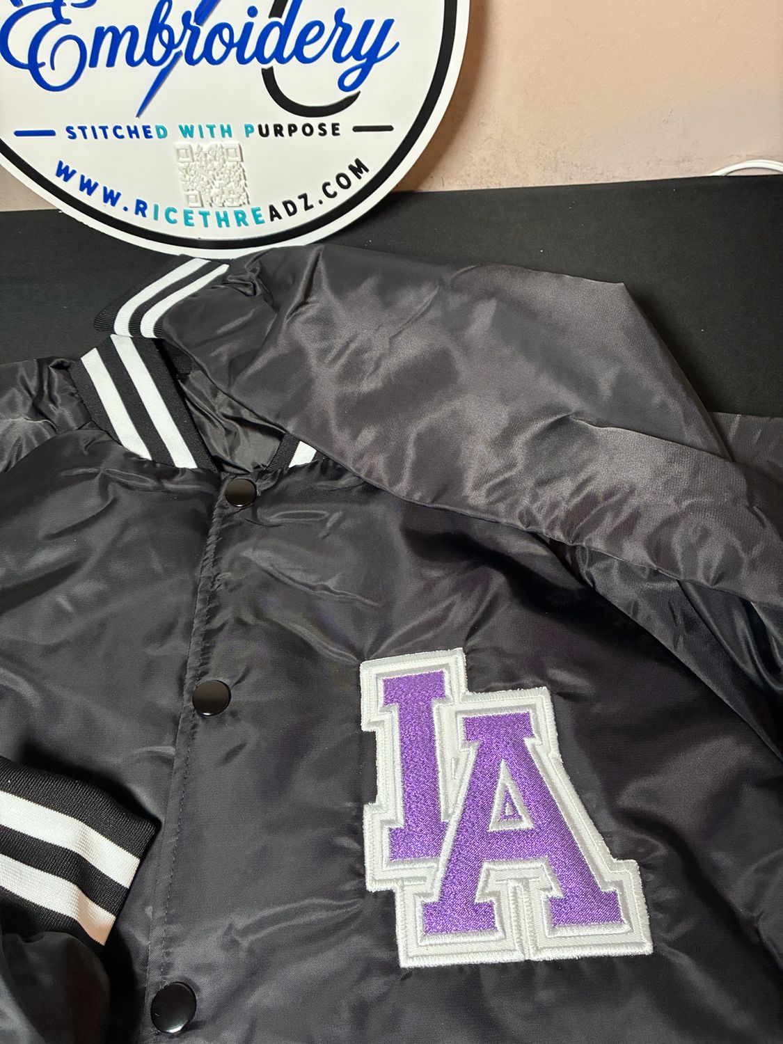 Custom Softball Mom Embroidered Appliqué Jacket