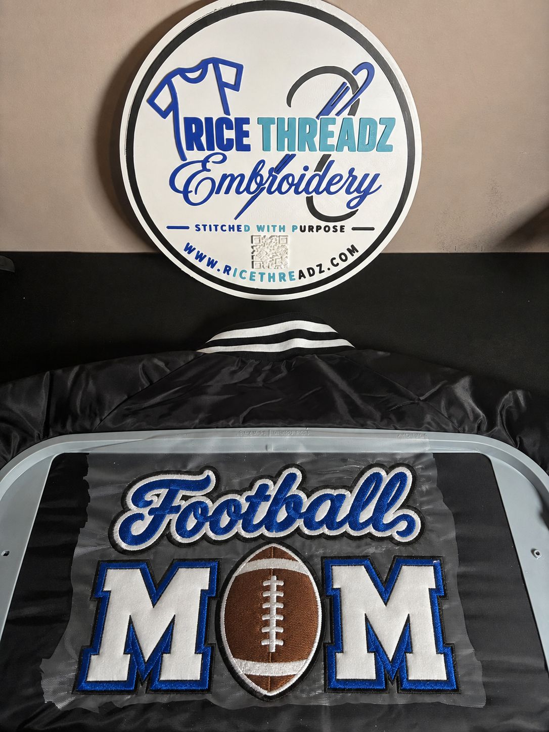 Custom Softball Mom Embroidered Appliqué Jacket