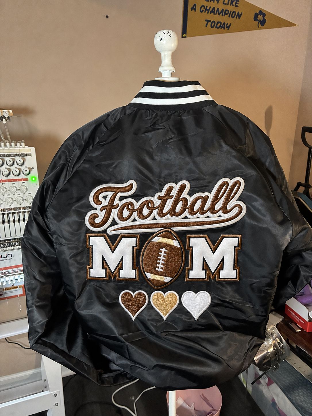 Custom Softball Mom Embroidered Appliqué Jacket