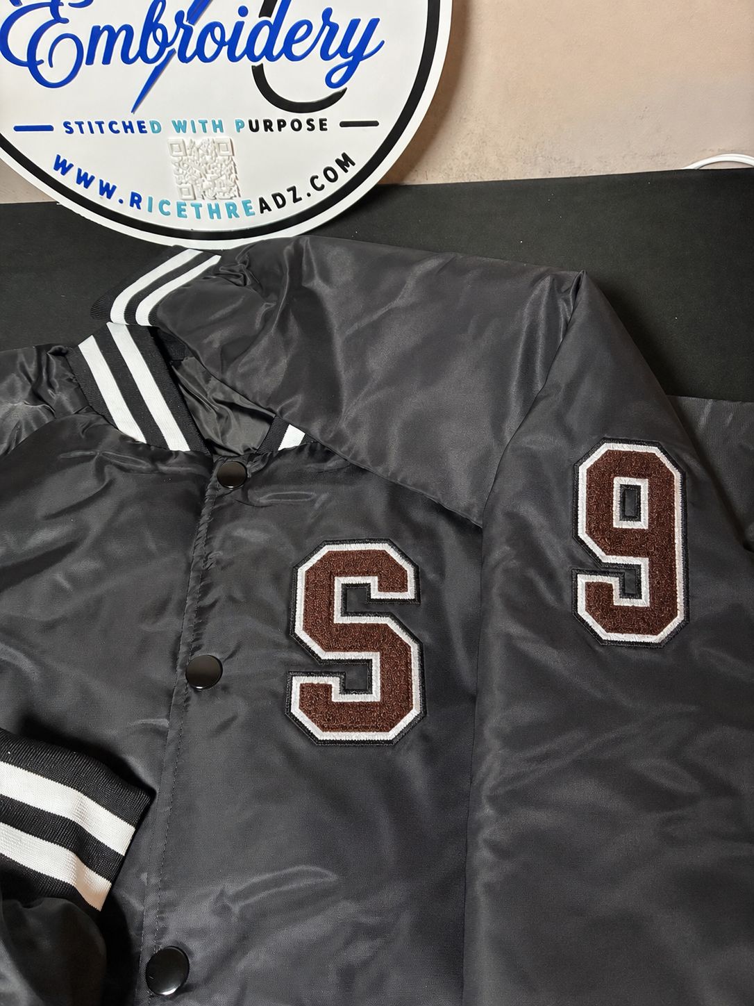 Custom Softball Mom Embroidered Appliqué Jacket
