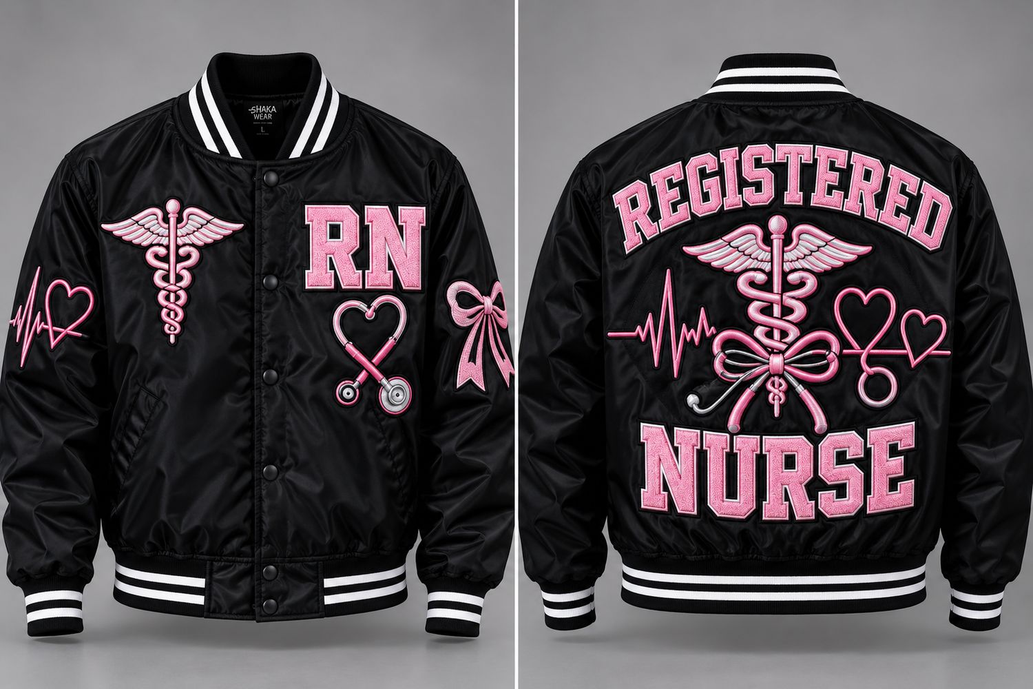 Custom Nurse Bomber Jacket | Embroidered Appliqué