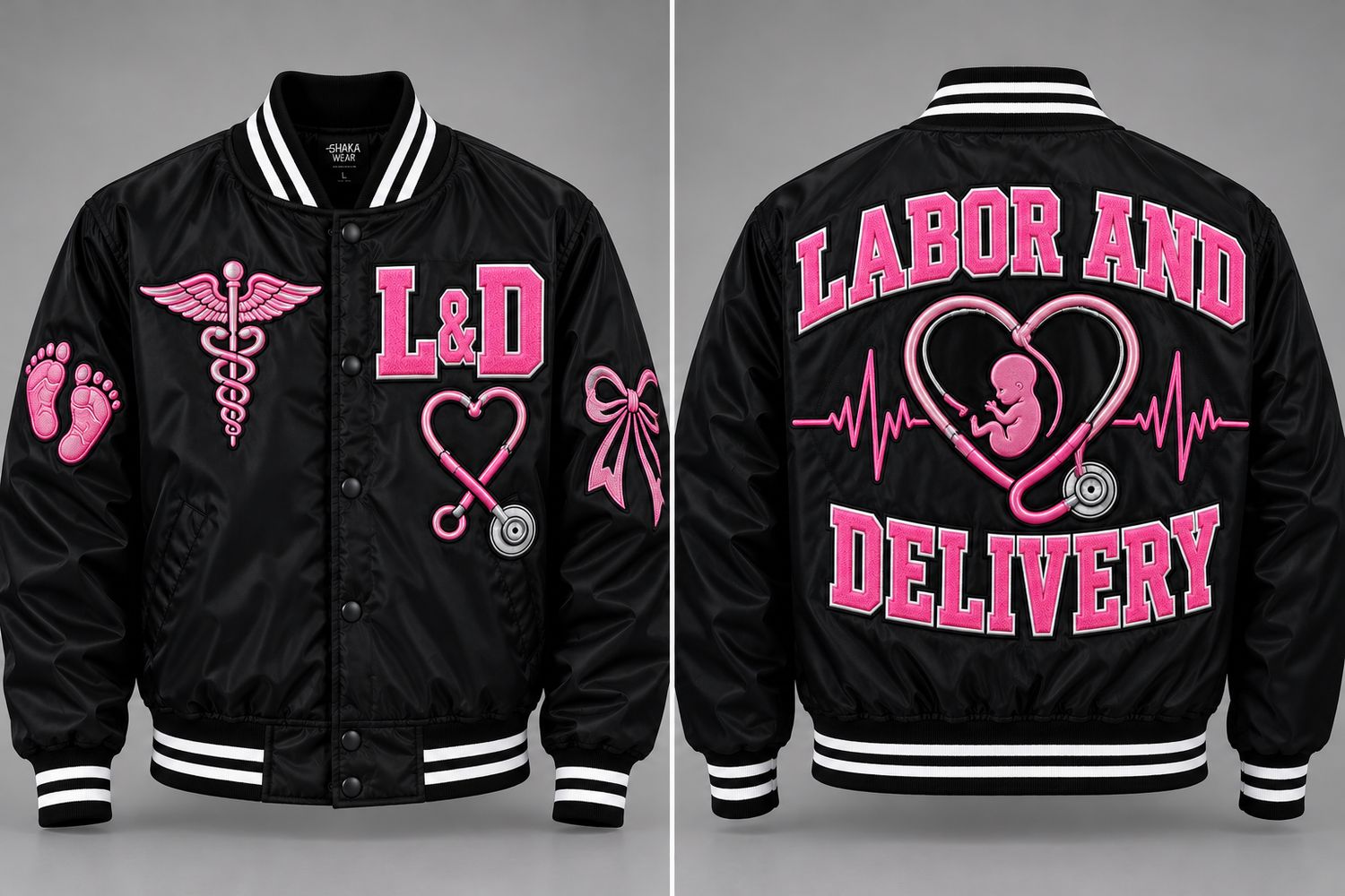 Custom Nurse Bomber Jacket | Embroidered Appliqué