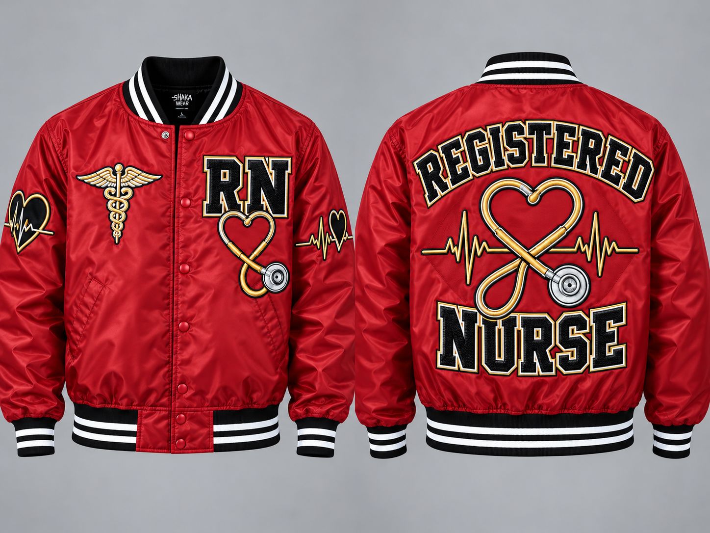 Custom Nurse Bomber Jacket | Embroidered Appliqué