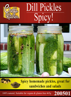 Chef's Kitchen Spicy Pickled Dill Pickles (Gherkins)