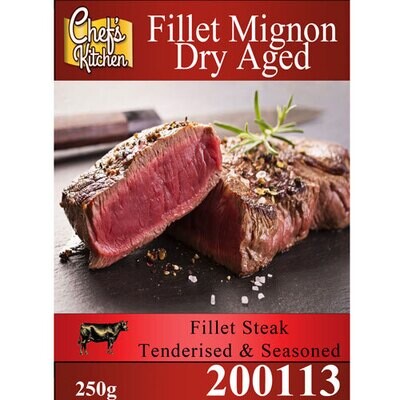 Fillet Mignon, Dry Aged, Tenderised and Seasoned (250 Grams)
