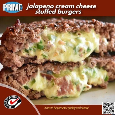 Prime Foods Jalapeño Creamed Cheese Stuffed Burger (x1)