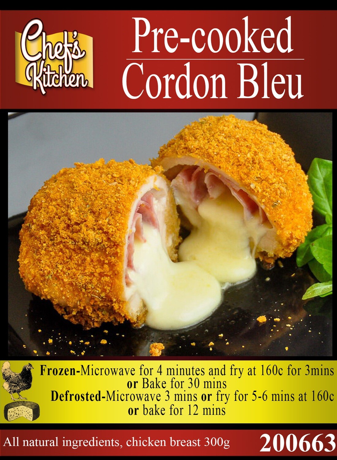 Pre-Cooked Chicken Cordon Bleu