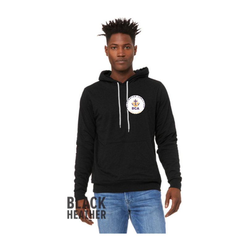 Black Heather Hoodie with Classic BCA Logo