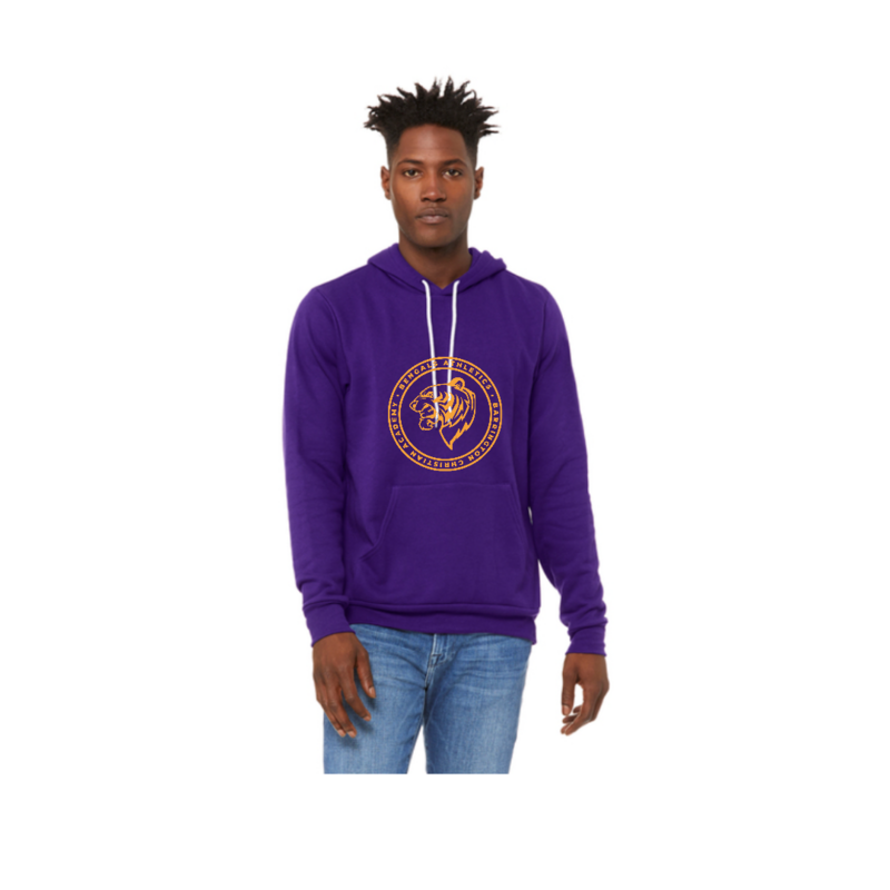 Purple Hoodie with Gold Athletic Logo