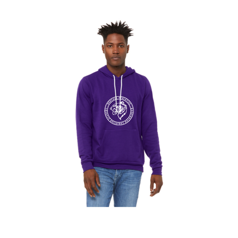 Purple Hoodie with White Athletic Logo