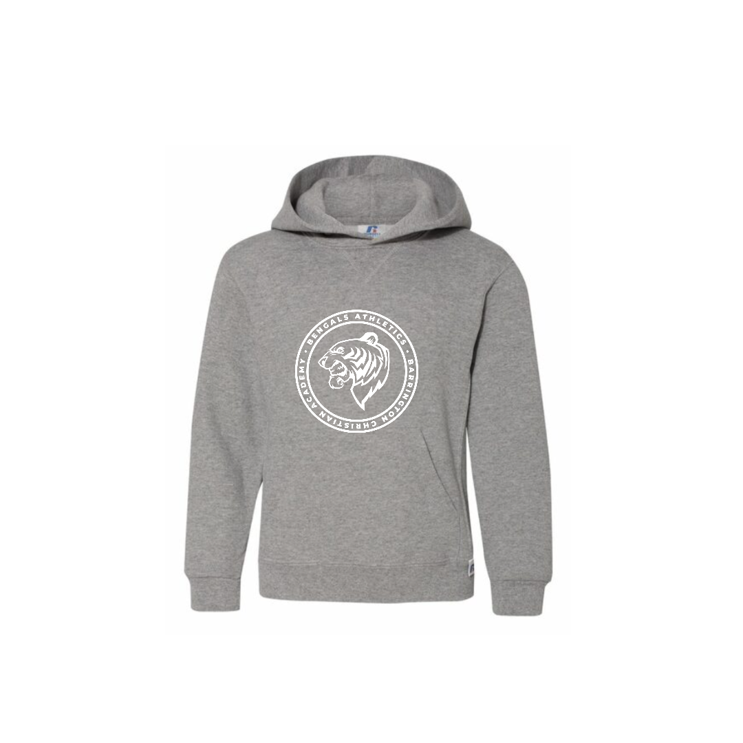 Youth Gray Hoodie with White Athletic Logo