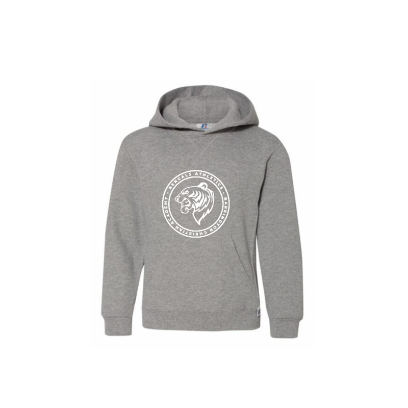 Youth Gray Hoodie with White Athletic Logo