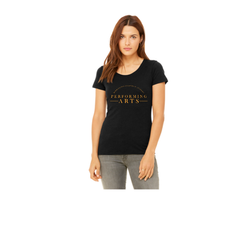 Women's T-Shirt: Black with Performing Arts Logo