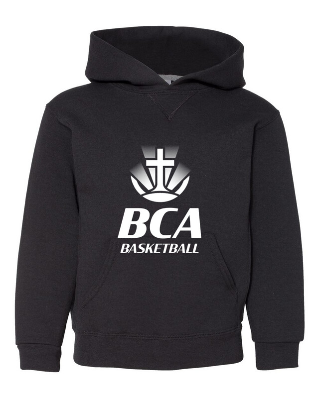 Youth Black Hoodie with White Basketball Logo