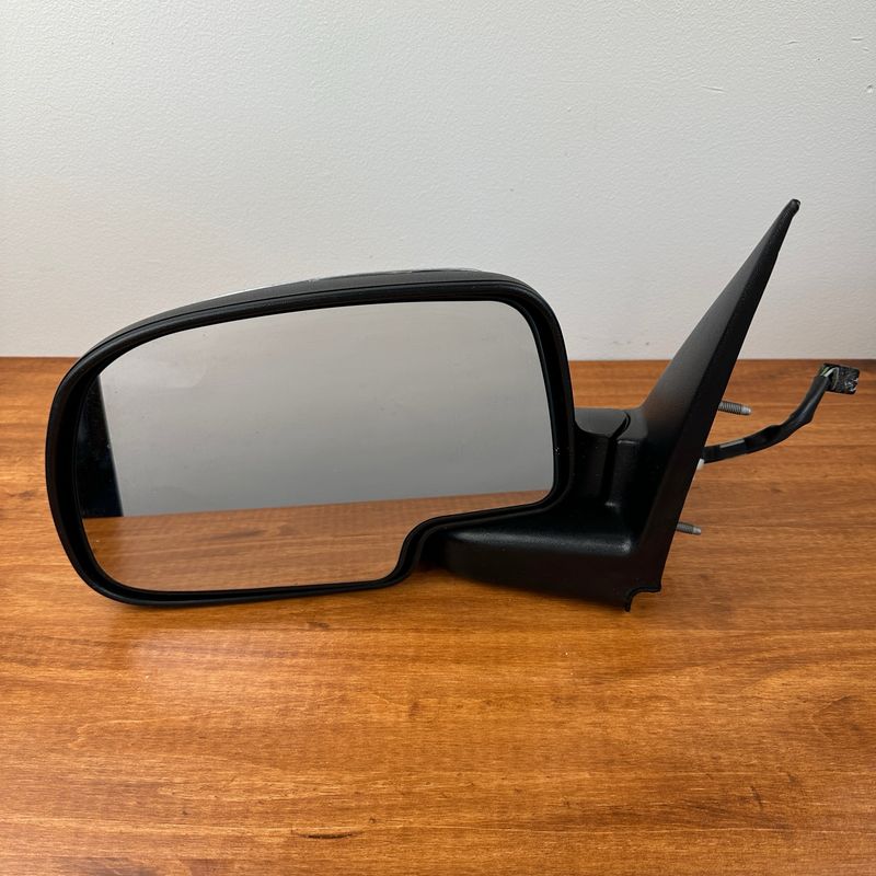 2001 - 2002 Chevy Truck Power Mirror - Driver’s Side - Black With Chrome On Rear - Folding