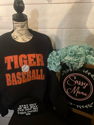 Massillon Tiger Baseball Distressed Adult and Youth