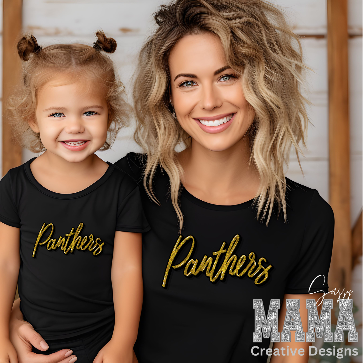 Panthers Faux Glitter Adult and Youth