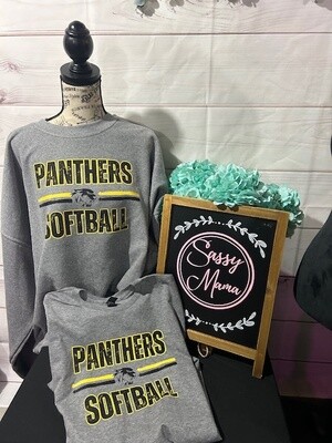 Perry Panthers Softball Distressed Adult and Youth Sizes