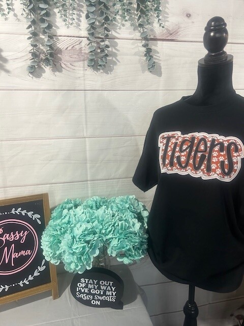 Tigers Faux Embroidery Shirt