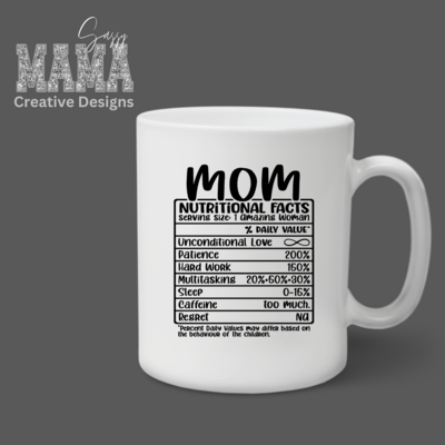 Mom Nutritional Facts Coffee Cup