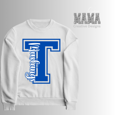 Tuslaw Mustangs Varsity Shirt Available in Adult and Youth Sizes