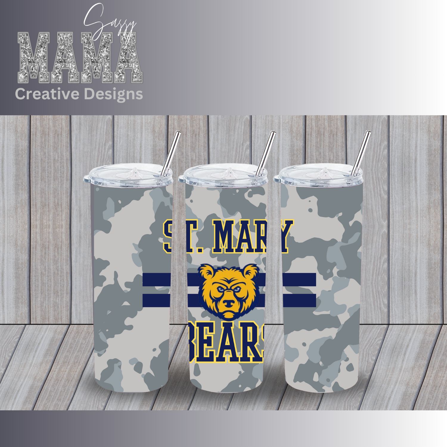 St. Mary Bear Camo Tumbler