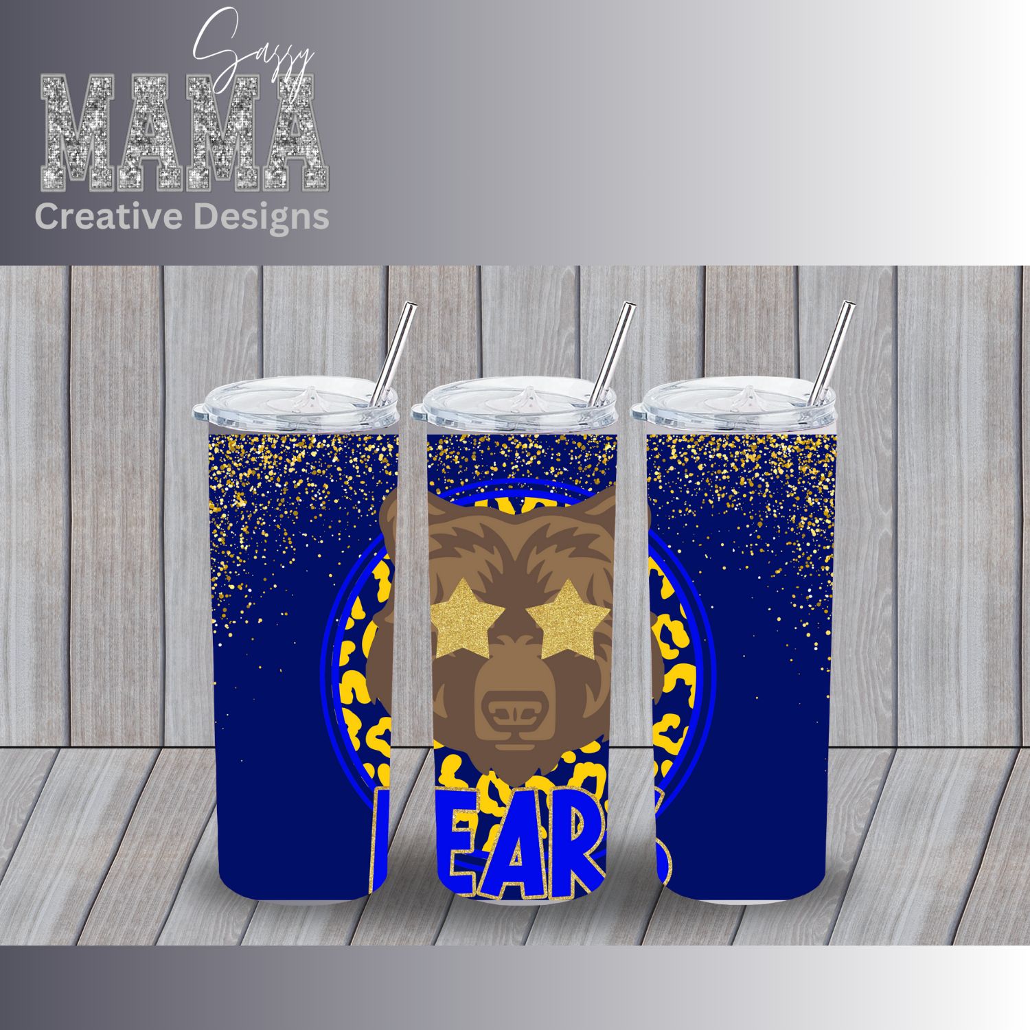 St. Mary Bears Faux Glitter Tumbler