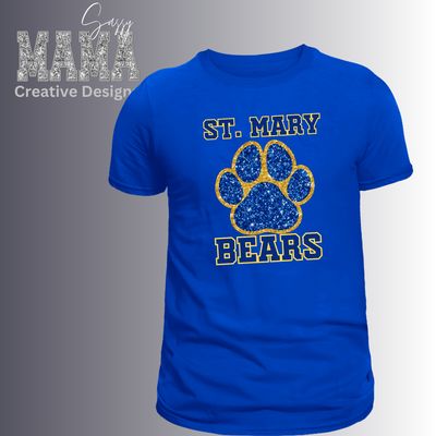 St. Mary Bears Faux Glitter Shirt