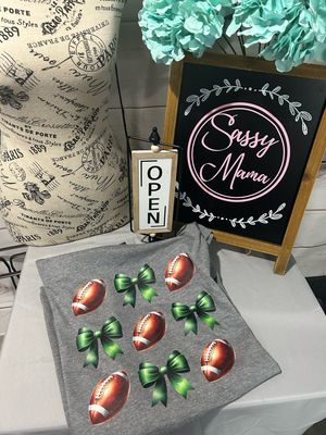 Green Bows and Footballs Spirit Shirt