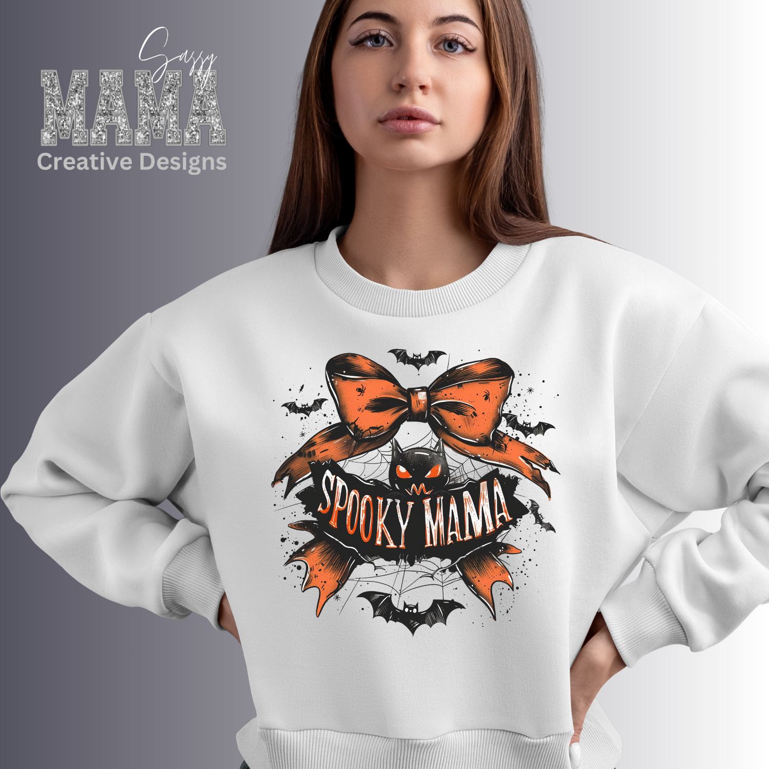 Spooky Mama Bow and Bat Shirt