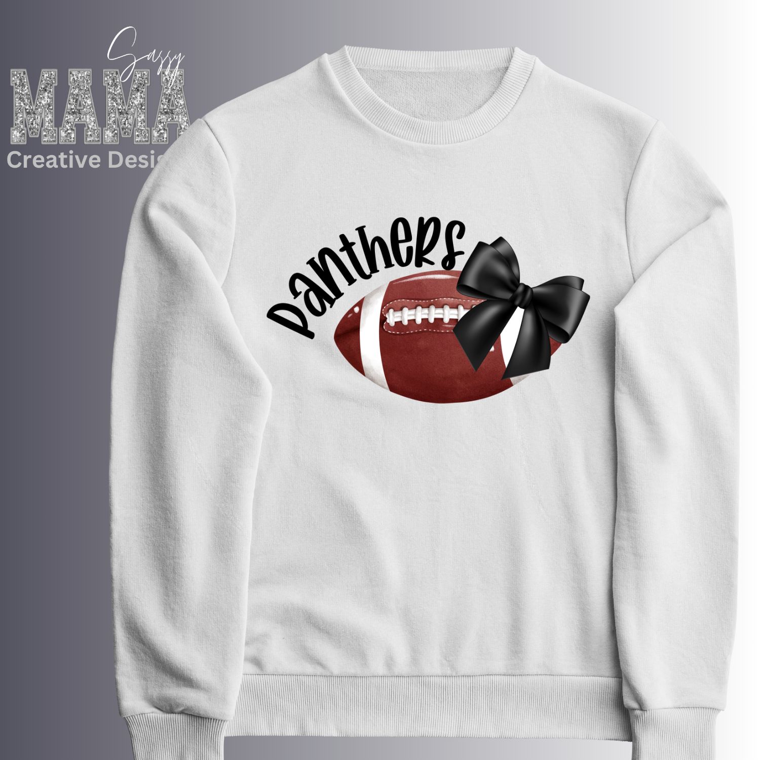 Panthers Football and Crochet Bow Fan Shirt