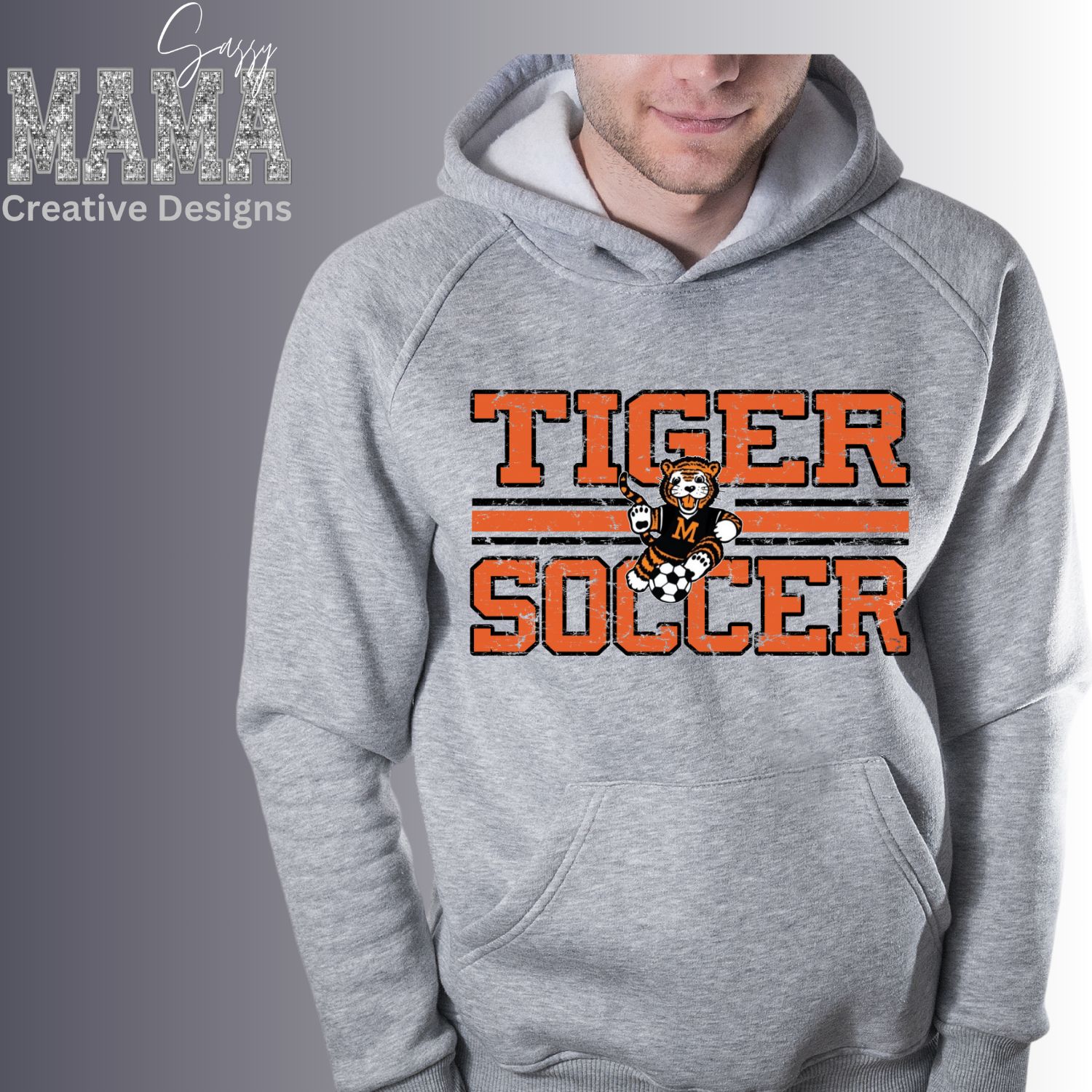 Massillon Tiger Soccer Distressed Adult and Youth