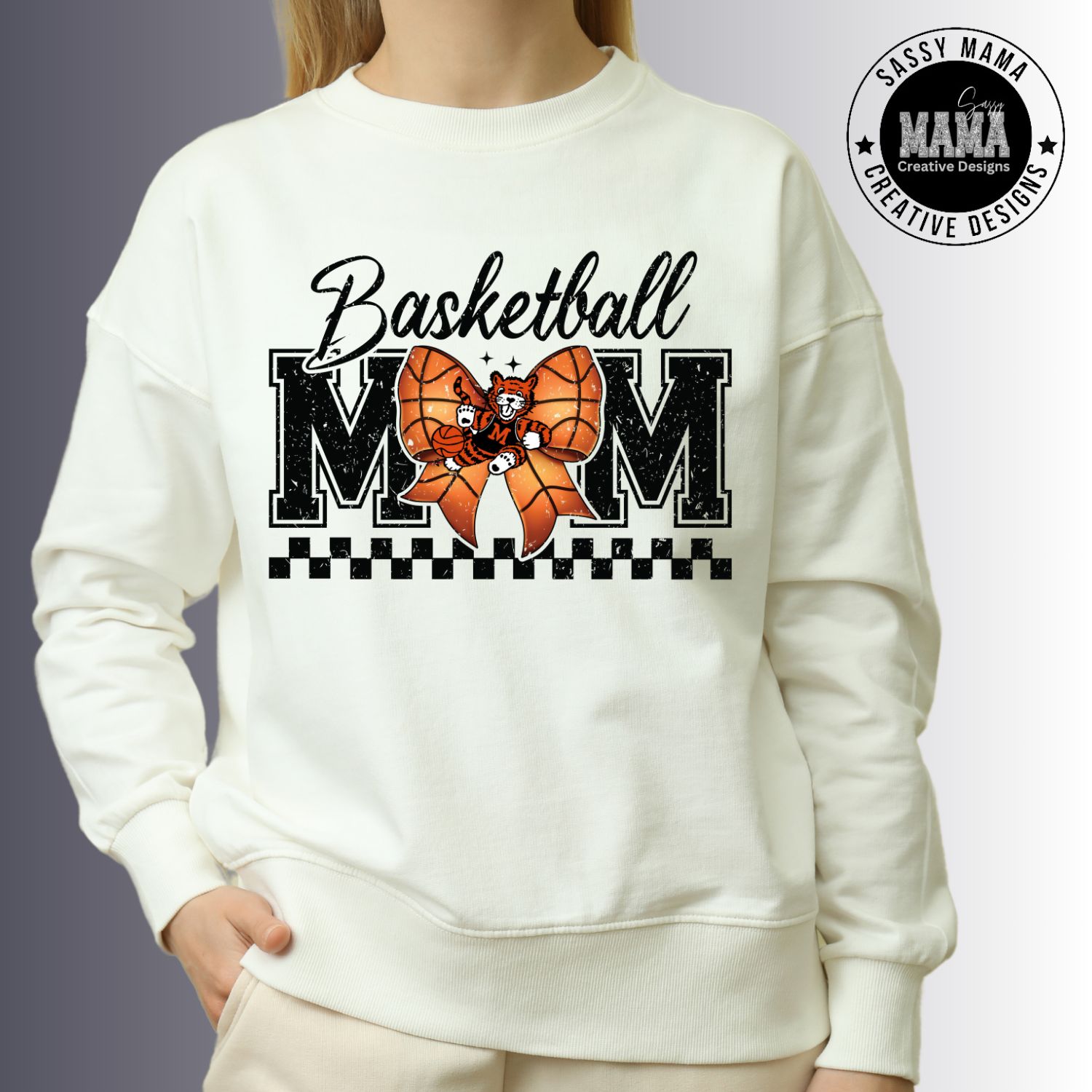 Massillon Tiger Basketball Mom Bow Shirt