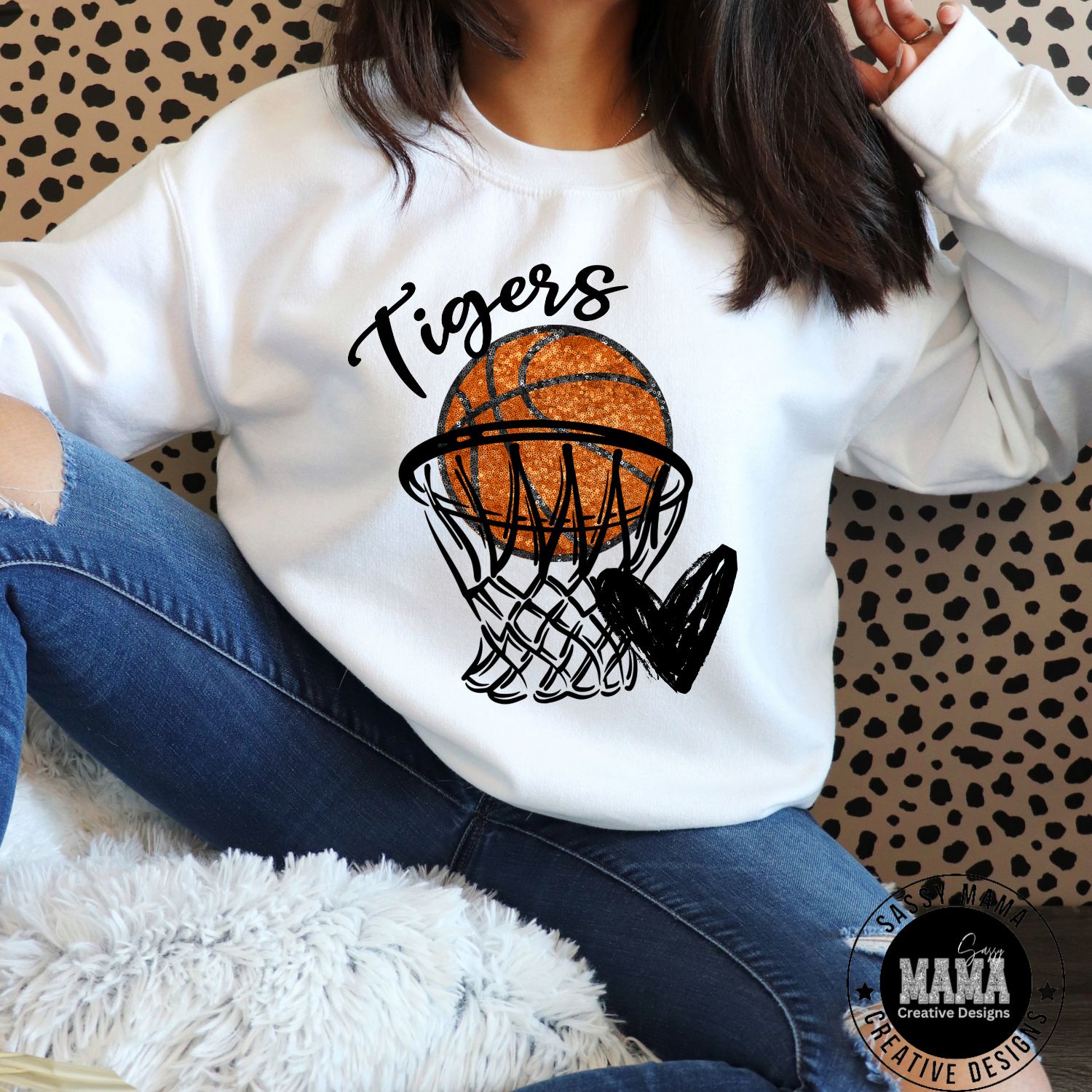 Massillon Tiger Faux Glitter Hoops