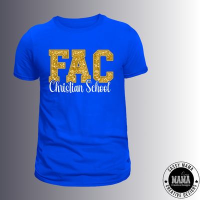 FAC Adult and Youth Faux Glitter Shirt