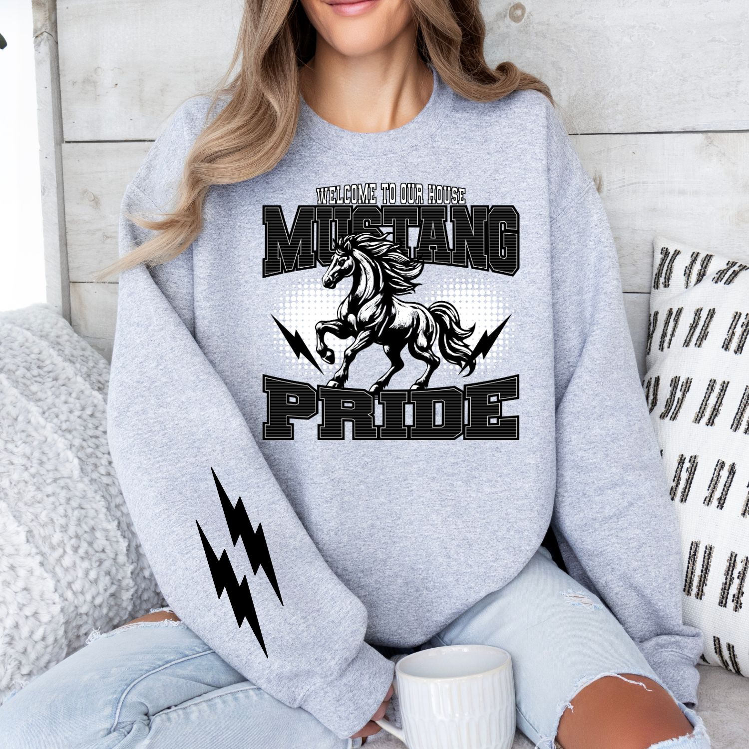 Mustang Pride Lightning Bolts Sweatshirt