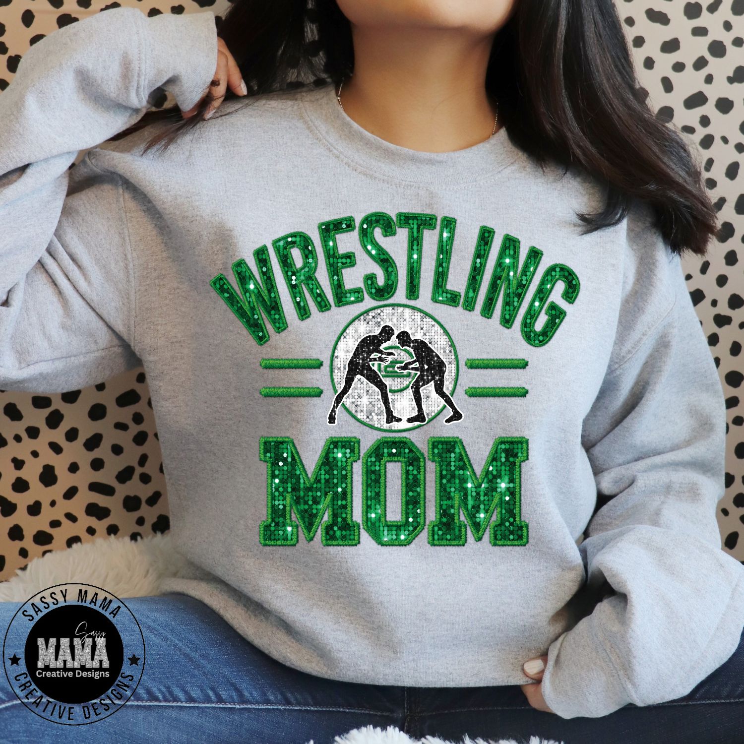 Wrestling Mom Faux Glitter